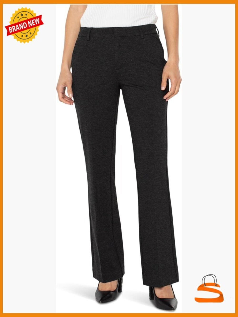Mid-Rise Flare Trousers 31" Inseam Viscose Blend